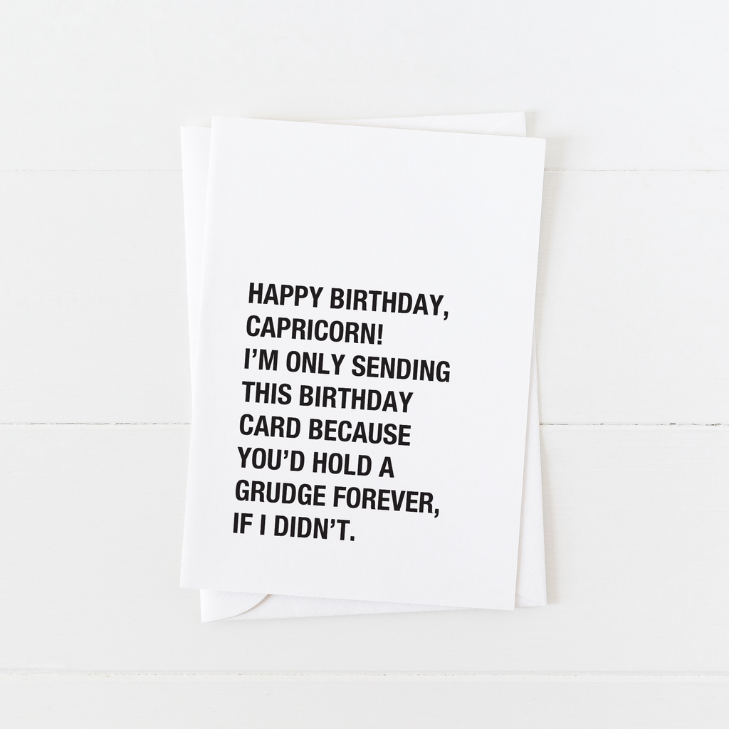 Funny Capricorn Birthday Card - Astrology Birthday Cards Done Right: Modern Greeting Cards by Culver and Cambridge